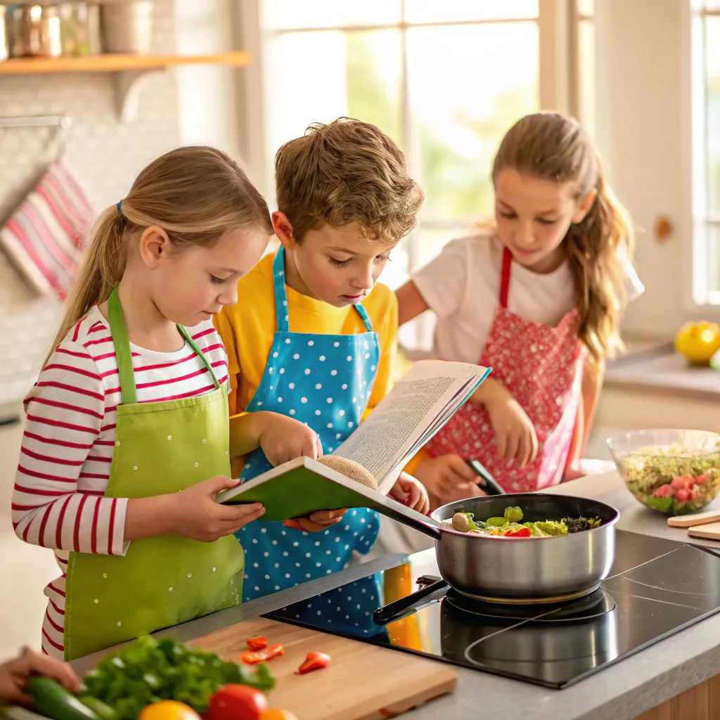 Children cooking together