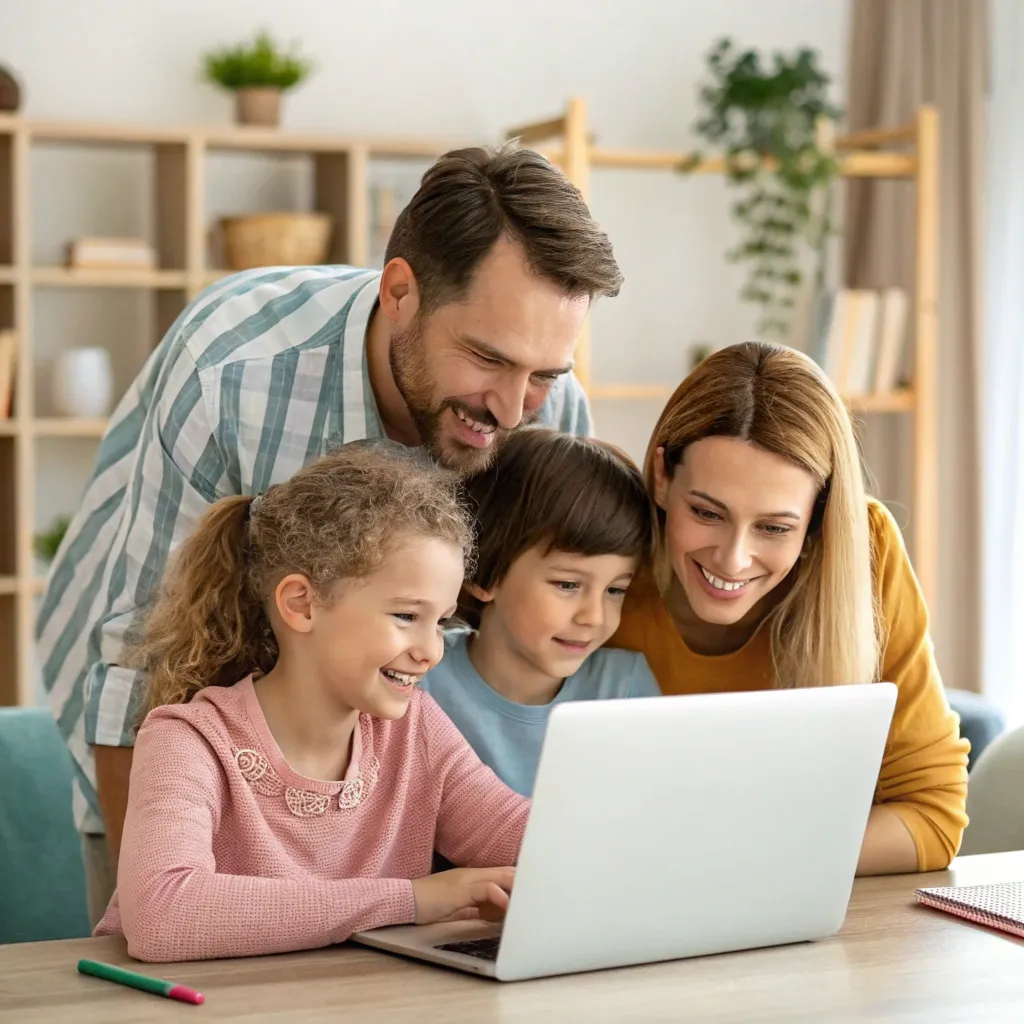 Parents enrolling kids online